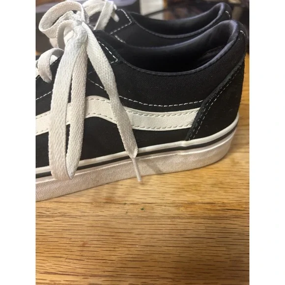 Vans Off The Wall Women's Tennis Shoes Sneakers Black White Lace Up‎ Size 7.5 M - Picture 4 of 7